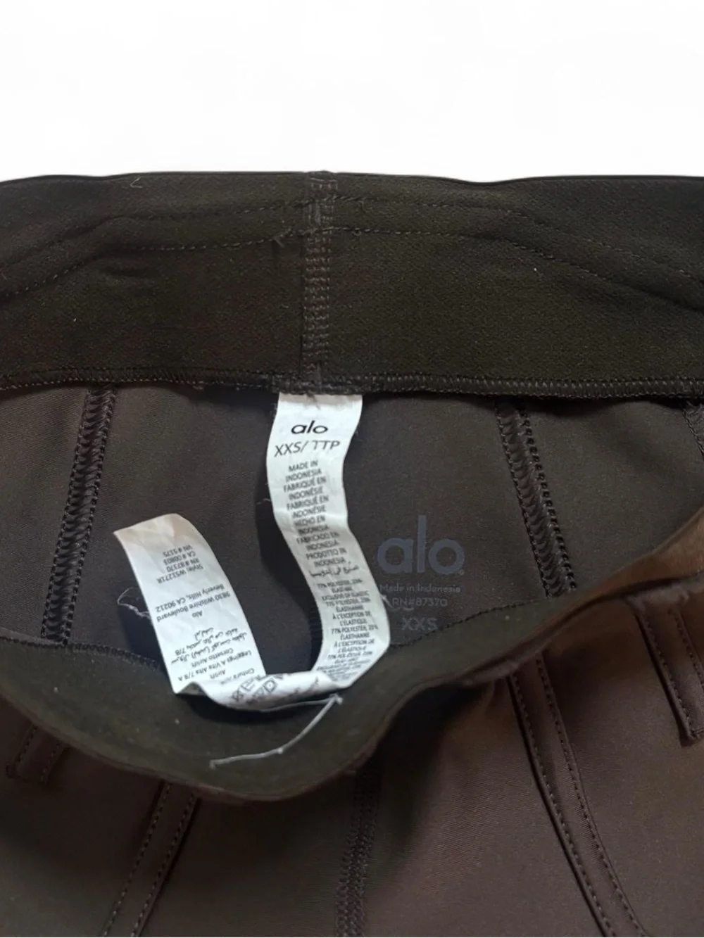 Alo Espresso Brown Corset Set Bra Airlift Legging Size XS/XXS